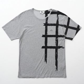 ■美品■Vivienne Westwood MAN ヴィヴィアンウエストウッドマン 半袖 Tシャツ カットソー メンズ サイズ44 グレー オーブ刺繍 ブランド古着【中古】20230426/GM9423