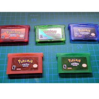 ニンテンドウ(任天堂)のゲームボーイアドバンス gba ソフト ポケモン 5種類セット 北米版 海外版(携帯用ゲームソフト)