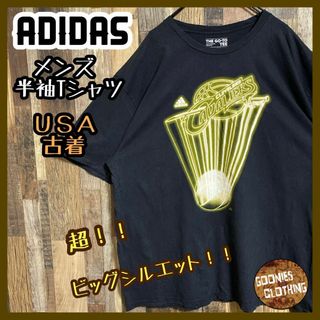 アディダス(adidas)のバスケットボール adidas イエロー ブラック 2XL 古着 半袖 Tシャツ(Tシャツ/カットソー(半袖/袖なし))