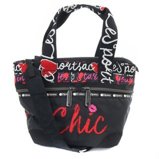 レスポートサック(LeSportsac)のレスポートサック ショルダーバッグ ハンドバッグ 2way 総柄 黒 赤(ショルダーバッグ)