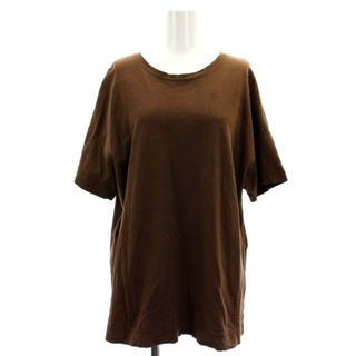 Plage - プラージュ Plage クルーネックTシャツ カットソー 半袖 コットン 茶