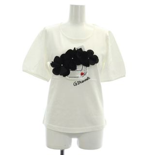 GALLERY VISCONTI - ギャラリービスコンティ フラワーモチーフ 半袖 カットソー スパンコール 刺繍