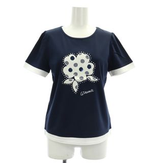 ギャラリービスコンティ(GALLERY VISCONTI)のギャラリービスコンティ カメリアモチーフTシャツ カットソー 半袖 スパンコール(カットソー(半袖/袖なし))