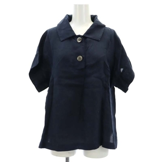 MARGARET HOWELL - マーガレットハウエル シャツ ブラウス 半袖 プルオーバー リネン 1 紺