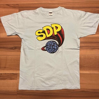 【稀少】スチャダラパー SDP 地球儀ロゴ Tシャツ Lサイズ ブルー(Tシャツ/カットソー(半袖/袖なし))