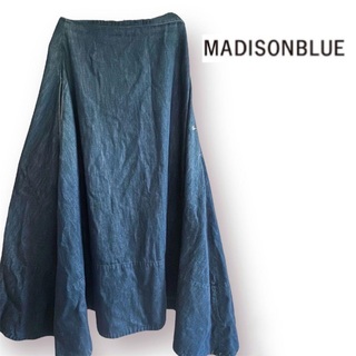 MADISONBLUE - 【美品】 MADISON BLUE シャンブレーロングスカート デニム フレア