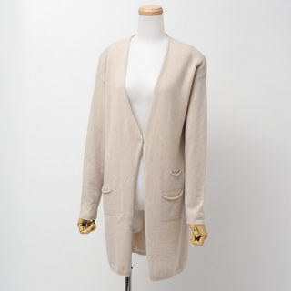 ■美品■FABIANA FILIPPI ファビアナ フィリッピ 長袖 ロング ニット カーディガン サイズ40 総カシミヤ イタリア製 ベージュ ブランド古着【中古】20230403/GN0873(ニット/セーター)