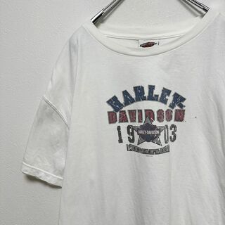 525 ハーレーダビッドソン　BIGプリント　半袖tシャツ　オーバーサイズ　白