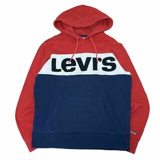 Levi's - リーバイス スウェットパーカー トリコロールカラー ロゴ刺繍 フーディm98