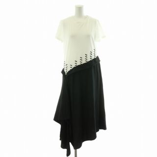 ロエベ(LOEWE)のロエベ LONG DAY DRESS ワンピース ミモレ ロング S 白 黒(ロングワンピース/マキシワンピース)