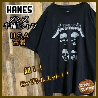 ヘインズ(Hanes)のロックT メタリカ ヘインズ メンズ ビッグシルエット古着 半袖 Tシャツ(Tシャツ/カットソー(半袖/袖なし))