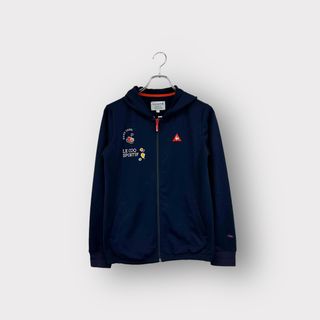 Le coq sportif ルコックスポルティフ 長袖ジャージ パーカー フード ネイビー サイズM フルジップ ゴルフ レディース ヴィンテージ 6(パーカー)