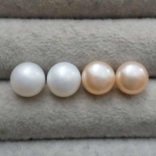 254 a 淡水真珠ピアス 2色セット ホワイト オレンジ系 本真珠(ピアス)