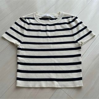 ZARA - ZARA ベーシッククロップドニットトップス　Sサイズ　ボーダー