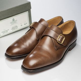 クロケットアンドジョーンズ(Crockett&Jones)のCrockett & Jones クロケットアンドジョーンズ《GROSVENOR グロブナー》モンクストラップ シューズ 革靴 サイズ6.5F（25.0cm相当）ドレスシューズ ブラウン イングランド製 ブランド古着【中古】20230424/GN1943(ドレス/ビジネス)