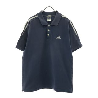 アディダス(adidas)のアディダス 90s 半袖 ポロシャツ L ブルーグレー adidas 鹿の子 オールド ヴィンテージ メンズ(ポロシャツ)