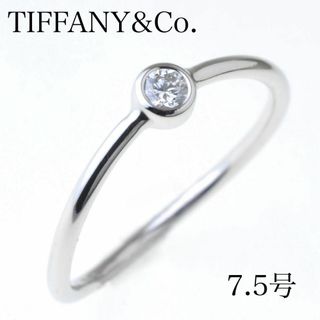 Tiffany & Co. - ティファニー Pt950 ダイヤリング ウェーブシングルロウ 7.5号