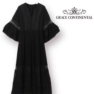 GRACE CONTINENTAL - 【美品】GRACE CONTINENTAL スカラレースマキシワンピース ロング