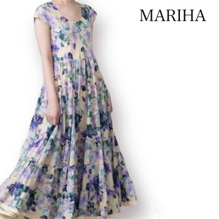 MARIHA - マリハ　草原の虹のドレス　フレンチスリーブ　花柄　フラワープリント Aライン