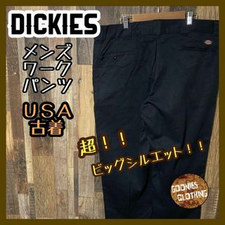 ディッキーズ(Dickies)のメンズ 2XL 40 ディッキーズ ワーク ブラック パンツ USA古着 90s(ワークパンツ/カーゴパンツ)