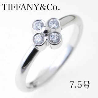 Tiffany & Co. - ティファニー　フラワーレース　４Pダイヤ　プラチナリング　7.5号 