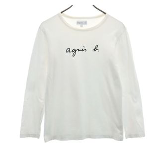 アニエスベー(agnes b.)のアニエスベー 日本製 長袖 Tシャツ 1 ホワイト agnes b. ロンT レディース(Tシャツ(長袖/七分))