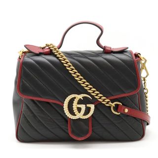 グッチ(Gucci)のグッチ GGマーモント トップハンドルバッグ ハンドバッグ （12430730）(ショルダーバッグ)