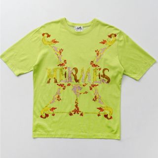 エルメス(Hermes)の■ヴィンテージ■HERMES エルメス アニマル 半袖 Tシャツ カットソー サイズL イタリア製 馬車タグ vintage ブランド古着【中古】20230509/GN2975(Tシャツ(半袖/袖なし))