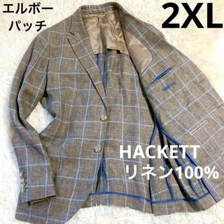 【リネン100%】HACKETT LONDON　テーラード　ウィンドウペン2XL