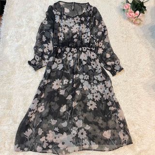 ドゥクラッセ(DoCLASSE)の大きいサイズ　15号　2XL 美品　DoCLASSE  シースルー ワンピース(ロングワンピース/マキシワンピース)