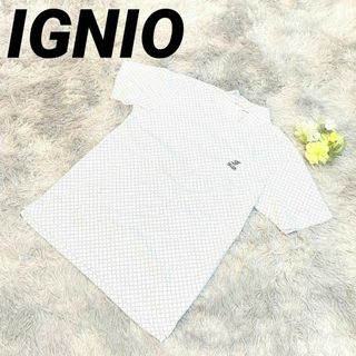 イグニオ(Ignio)の【新品】☆IGNIO☆半袖☆ポロシャツ☆ゴルフ☆吸水速乾☆UV☆白☆柄☆L☆(ウエア)