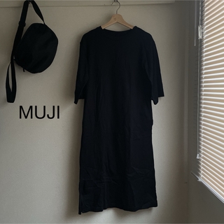 MUJI (無印良品) - 無印良品MUJI コットンワンピース　ブラック