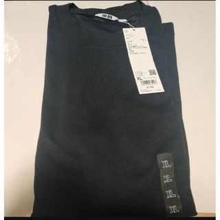 ユニクロ(UNIQLO)の■ ユニクロ　エアリズムコットン クルーネックT　長袖　サイズXL　Black(Tシャツ/カットソー(七分/長袖))