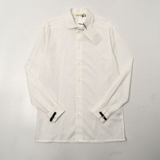 ユナイテッドアローズ(UNITED ARROWS)の■未使用品■2020年製■1017 ALYX 9SM アリクス 長袖 コットンシャツ メンズ サイズ48 ロゴプリント 白シャツ イタリア製 20230517/GN4069(シャツ)