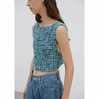 オーラリー(AURALEE)のAURALEE HOMESPUN SUMMER TWEED CAMISOLE 1(キャミソール)