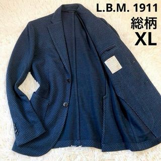 ビームスエフ(BEAMS F)の【お洒落】L.B.M. 1911　テーラード　総柄　ブラック　ブルー　XL(テーラードジャケット)