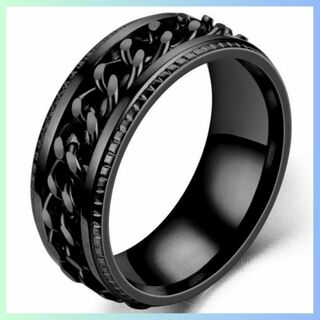 指輪 31号 チェーンリング ブラック 可動式 デザインリング(リング(指輪))