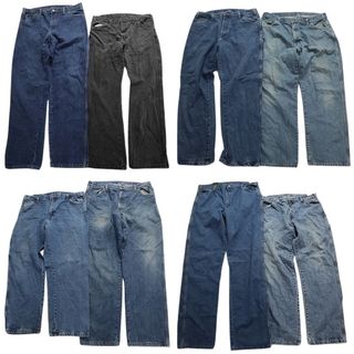 古着卸 まとめ売り ディッキーズ　ペインター デニム パンツ 8枚セット (メンズ W36 /W38 ) ブルー ブラック ワーク系 MT3340(その他)