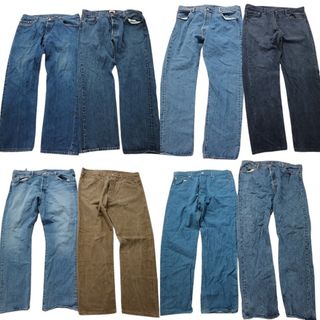 古着卸 まとめ売り リーバイス 501 デニム パンツ 8枚セット (メンズ W42 /W40 ) ブルー フェード ベージュ カラーデニム MT3348(その他)