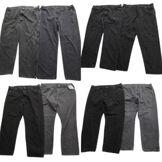 古着卸 まとめ売り Wrangler ラングラー パンツ 8枚セット (メンズ 42 /44 /46 /52 ) ブラック デニム カジュアル 黒 MT3363(その他)