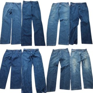 古着卸 まとめ売り Wrangler ラングラー パンツ 8枚セット (メンズ 36 /37 /38 ) ストレート インディゴ ブランドタグ MT3378(その他)