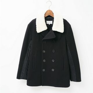 マルタンマルジェラ(Maison Martin Margiela)のMaison Martin Margiela メゾン マルタン マルジェラ 10《15SS》Pコート メンズ サイズ48 異素材切替 ボア襟 イタリア製 メゾンマルジェラ ピーコート ブランド古着【中古】20230525/GN4921(その他)