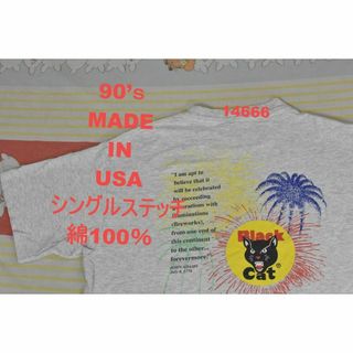 90’ｓ ポケットTシャツ t14666 USA製 シングルステッチ 綿100％(Tシャツ/カットソー(半袖/袖なし))