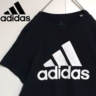 アディダス(adidas)の【人気L】アディダス　センターロゴプリントTシャツ ブラック　人気定番　K907(Tシャツ/カットソー(半袖/袖なし))