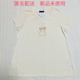 イッツデモ(ITS'DEMO)の新品未使用　イッツデモ　香水瓶　リボン　Tシャツ　半袖　ホワイト　白　レディース(シャツ/ブラウス(半袖/袖なし))