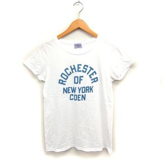 coen - コーエン coen プリント Tシャツ カットソー 丸首 半袖 綿 L ホワイト