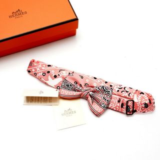 エルメス(Hermes)の■未使用品■HERMES エルメス ヌ―パピヨン FLEURS ET PAPILLONS DE TISSUS 《花咲く織物》蝶ネクタイ リボン チャーム ブレスレット ボウタイ シルクツイル アクセサリー 20230616/GN6469(ネクタイ)