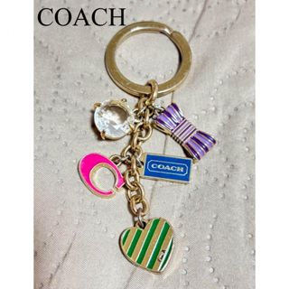 コーチ(COACH)のCOACH コーチ　キーリング　キーホルダー　バッグチャーム　ハート　リボン(キーホルダー)