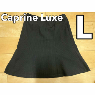 Caprine Luxeスカートスーツ ブラック ストライプ(ひざ丈スカート)