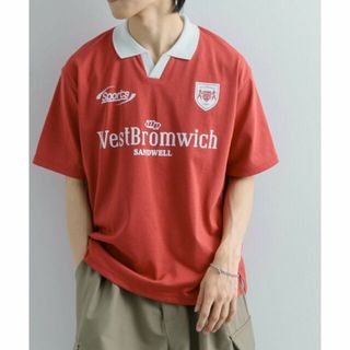 センスオブプレイスバイアーバンリサーチ(SENSE OF PLACE by URBAN RESEARCH)の【RED×WHT】『ユニセックス』サッカーゲームTシャツ(5分袖)(Tシャツ/カットソー(半袖/袖なし))